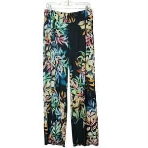Joseph Ribkoff Floral Wide Leg Pant Navy Blue Multi Color Tropical Palazzo 10